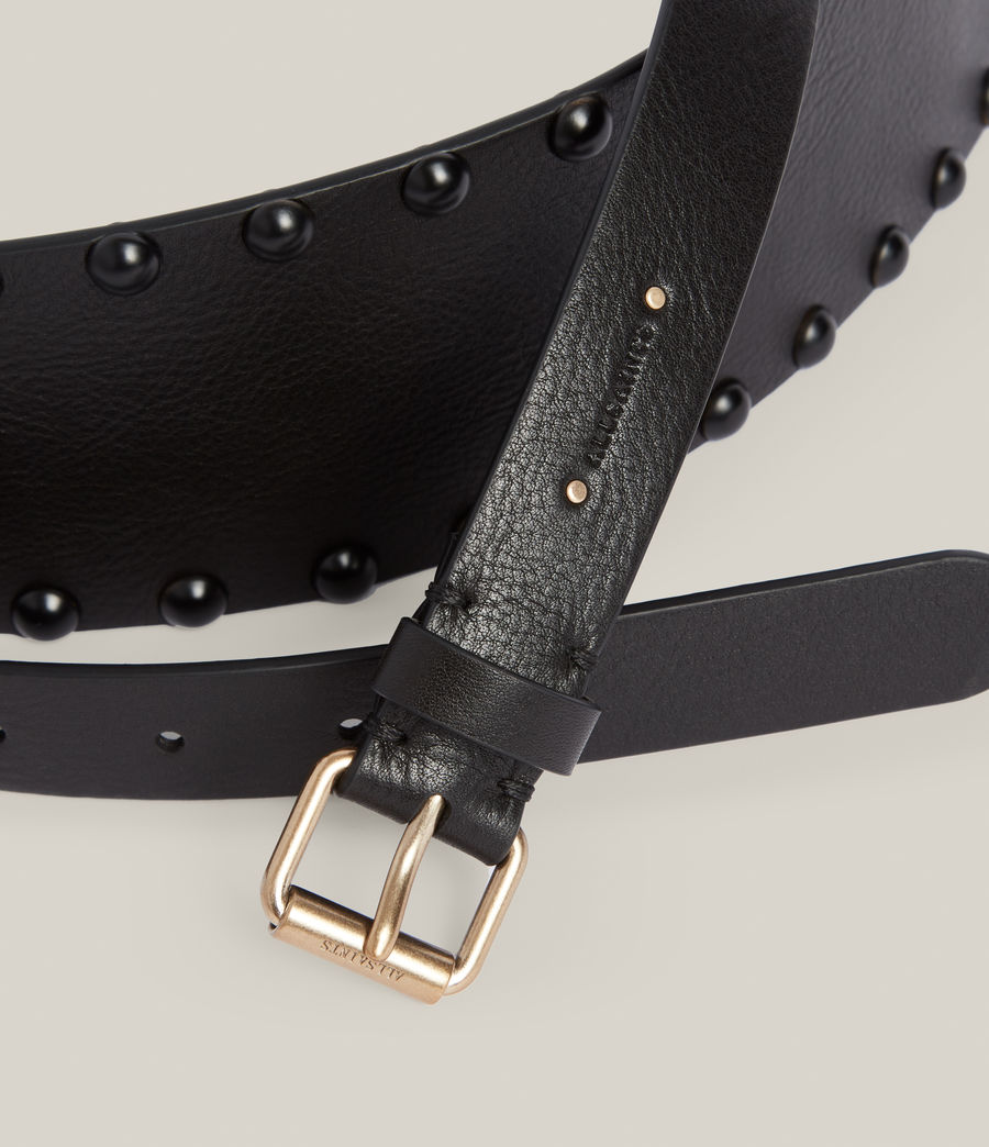 Womens Alcor Leather Belt (black_matt_black) - Image 3