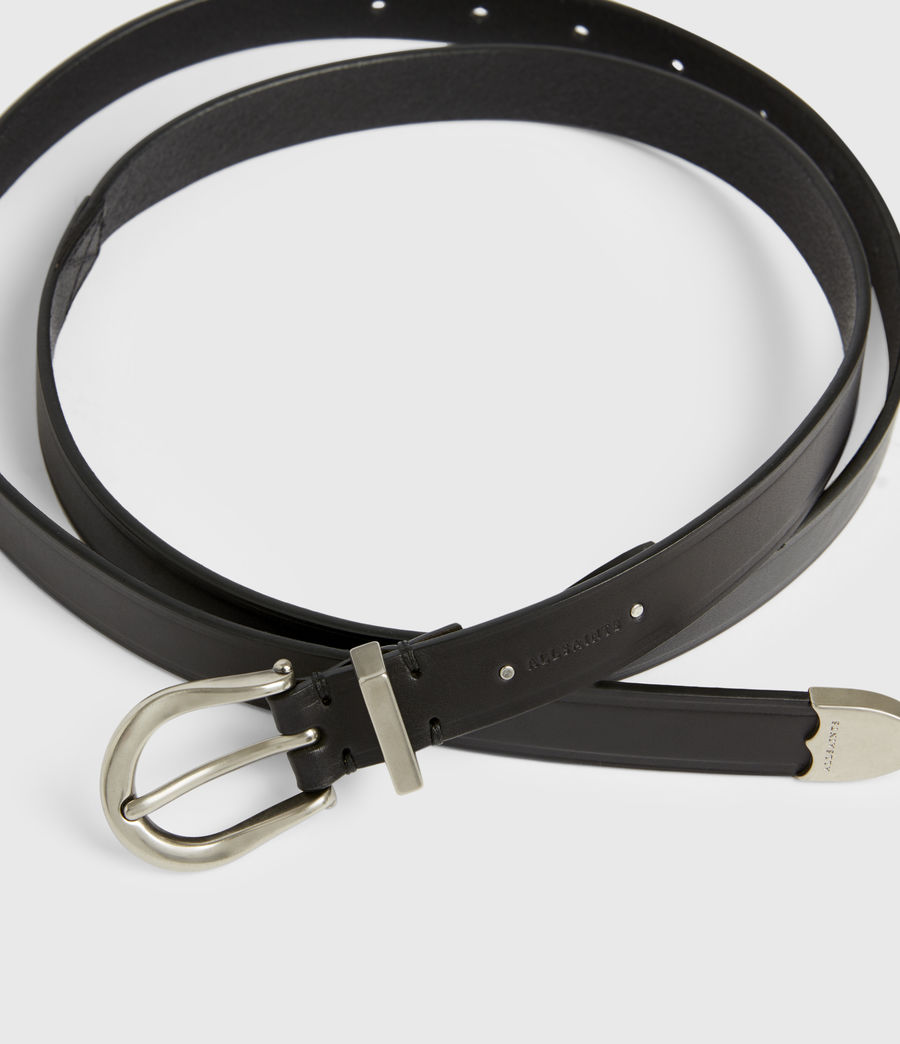 Women's Claudia Leather Belt (black) - Image 3