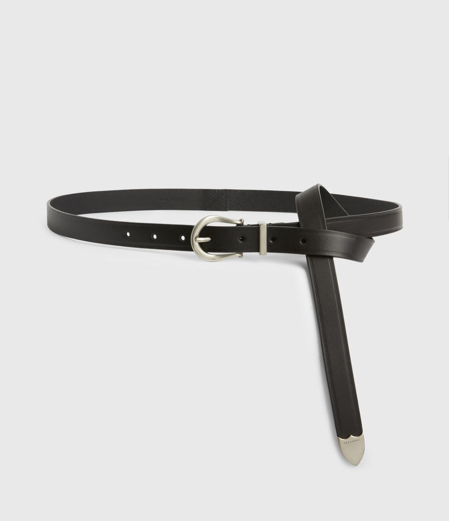 Women's Claudia Leather Belt (black) - Image 4