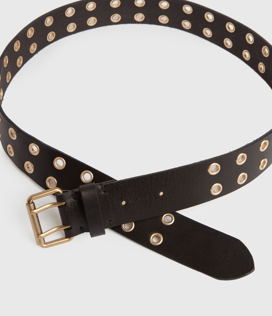 Womens Iryna Leather Belt (black_gold) - Image 3