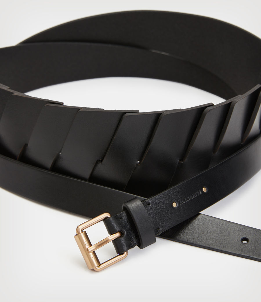 Womens Weslie Leather Wrap Belt (black) - Image 3