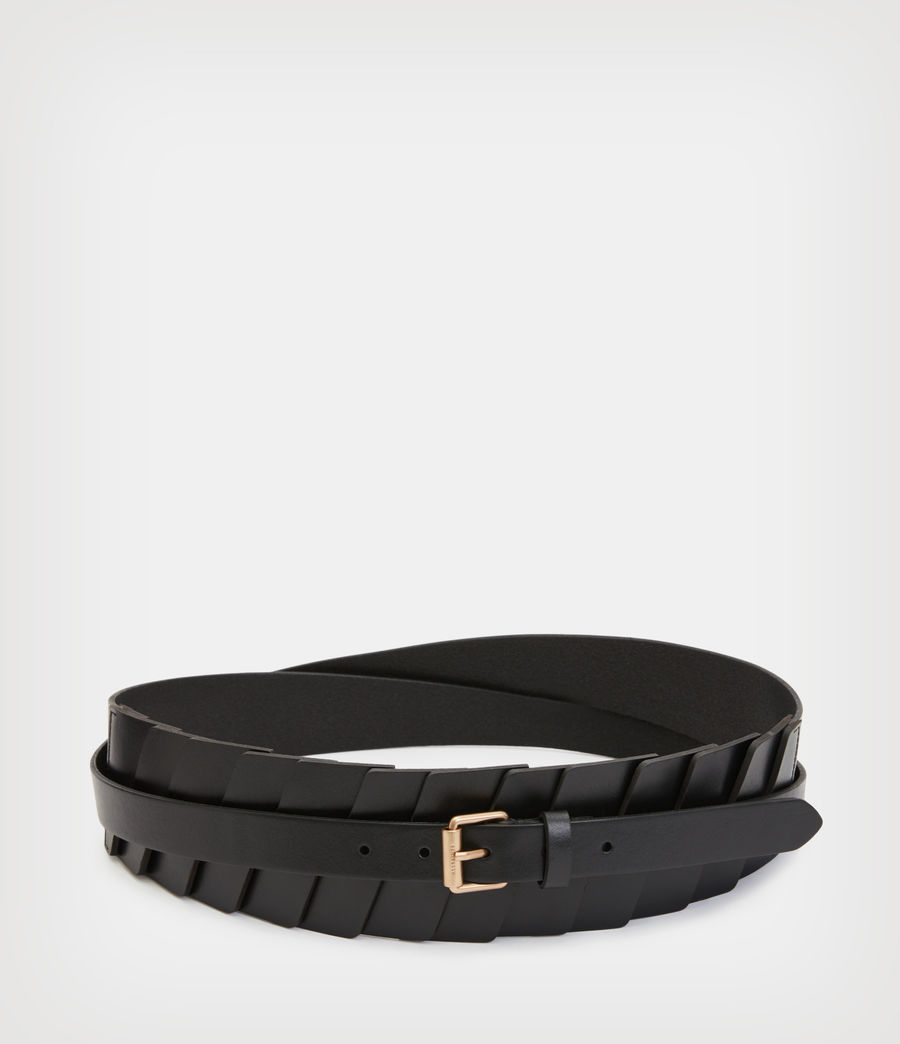 Womens Weslie Leather Wrap Belt (black) - Image 4
