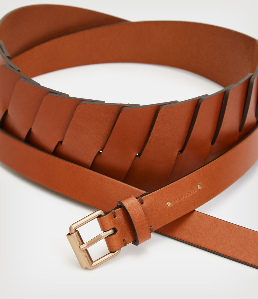 Women's Weslie Leather Wrap Belt (cognac_brown) - Image 3