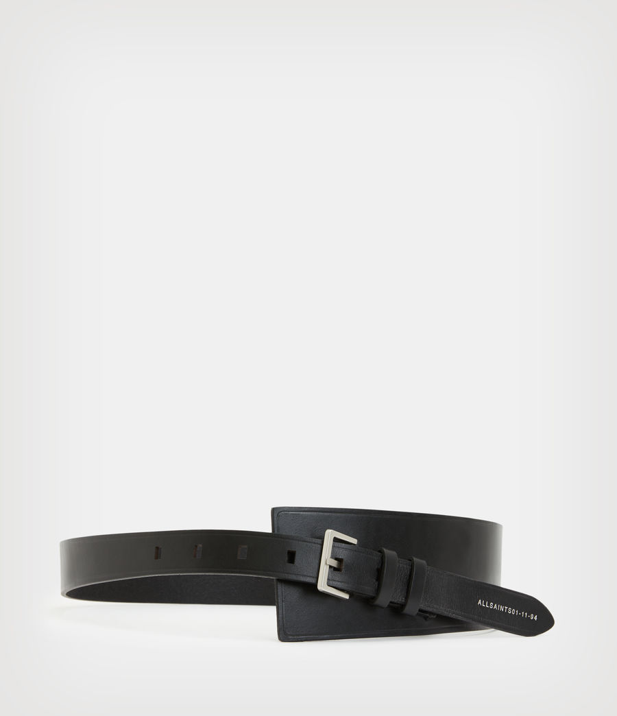 Women's Raelyn Asymmetric Leather Belt (black) - Image 1