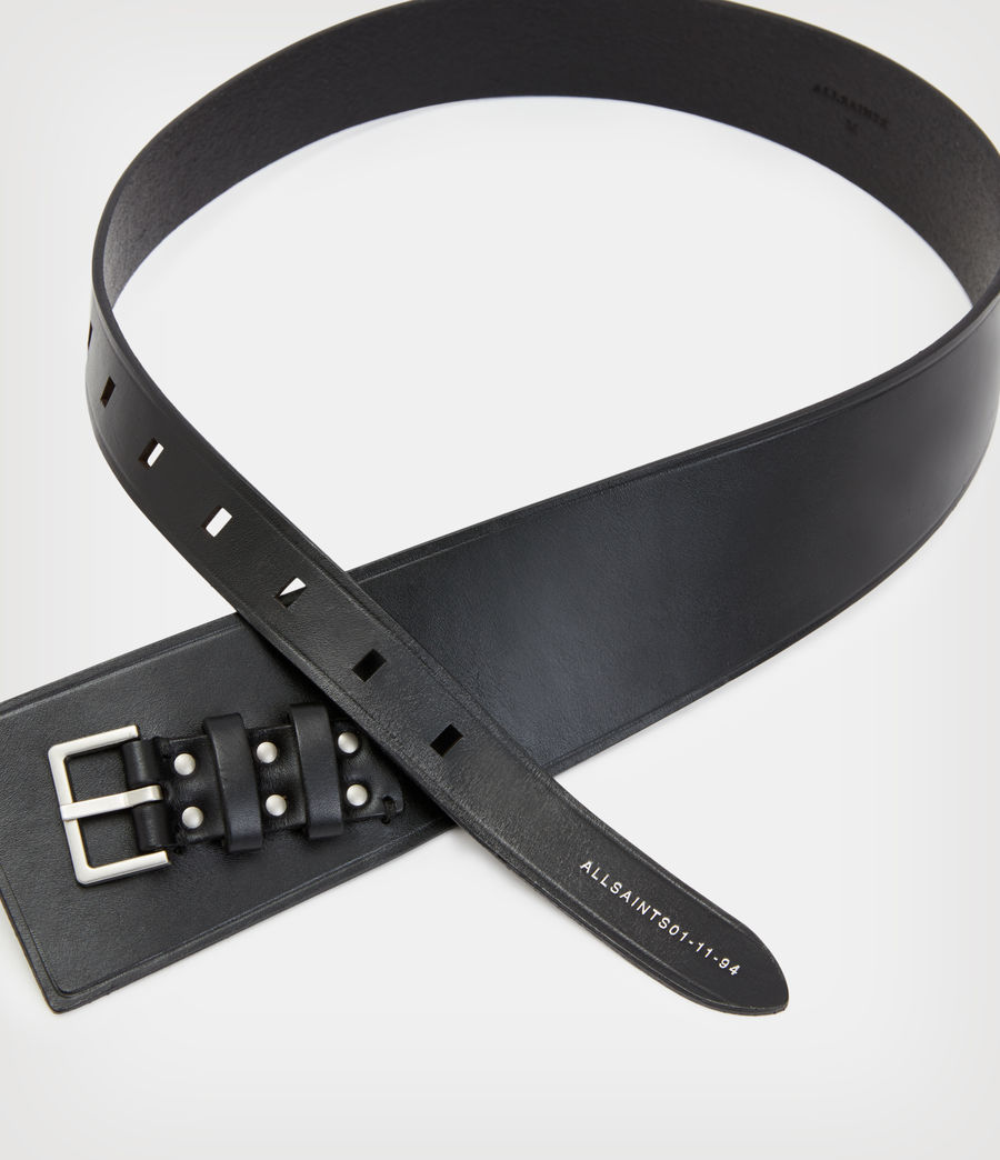 Women's Raelyn Asymmetric Leather Belt (black) - Image 3