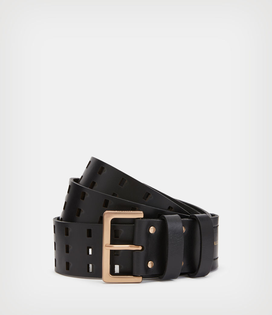 Womens Marin Leather Cut Out Belt (black) - Image 1
