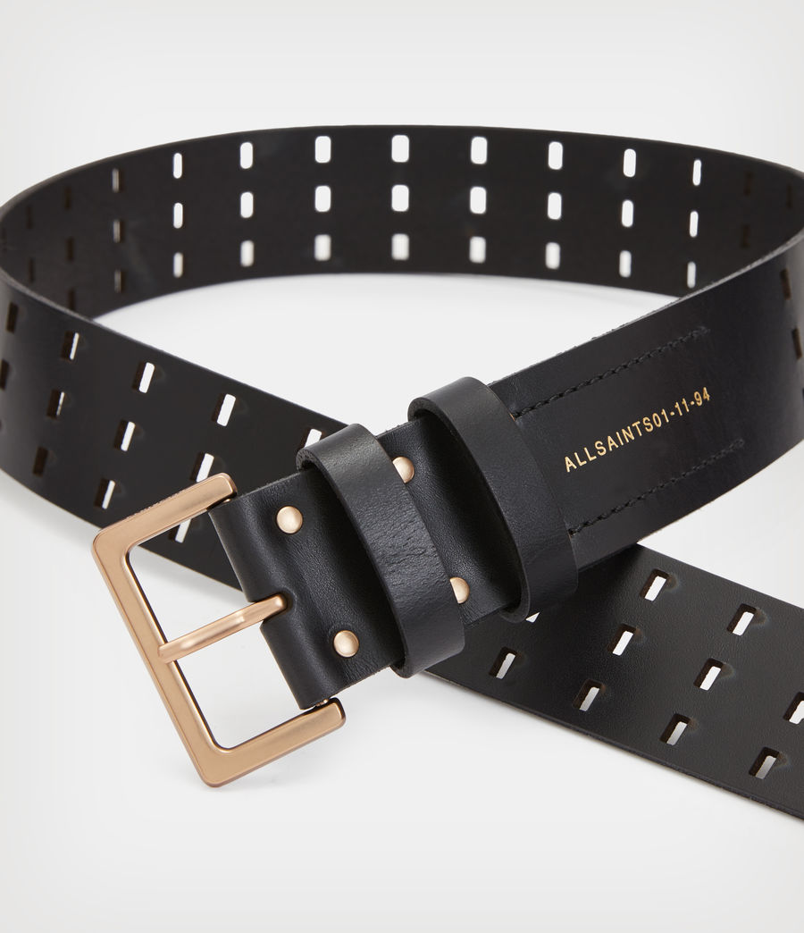 Womens Marin Leather Cut Out Belt (black) - Image 3