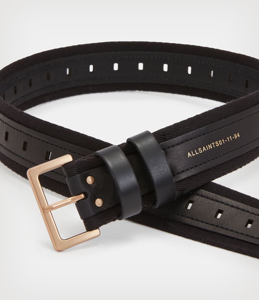 Damen Marin Leather Overlay Belt (black_warm_brass) - Image 3