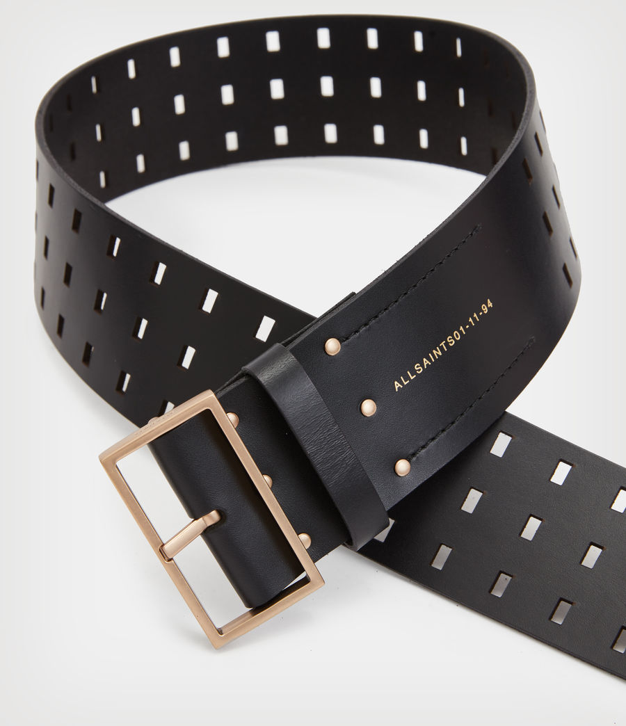 Damen Marin Wide Leather Belt (black) - Image 4