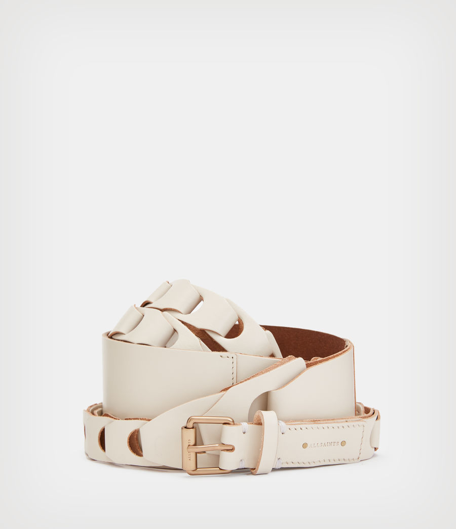 Damen Eloise Leather Woven Wrap Belt (shell_white) - Image 2