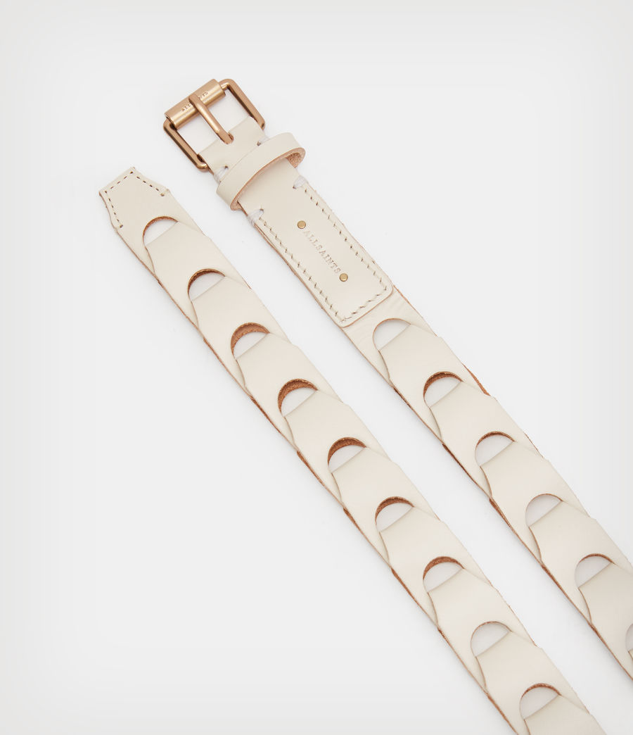 Damen Eloise Leather Woven Wrap Belt (shell_white) - Image 3