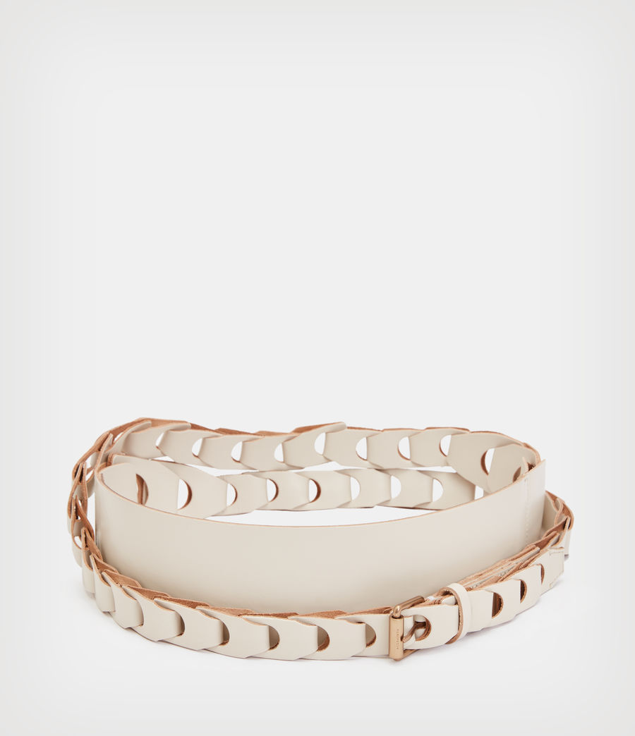 Damen Eloise Leather Woven Wrap Belt (shell_white) - Image 5