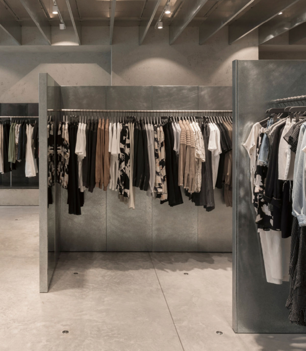 Items from our collection hanging in store.