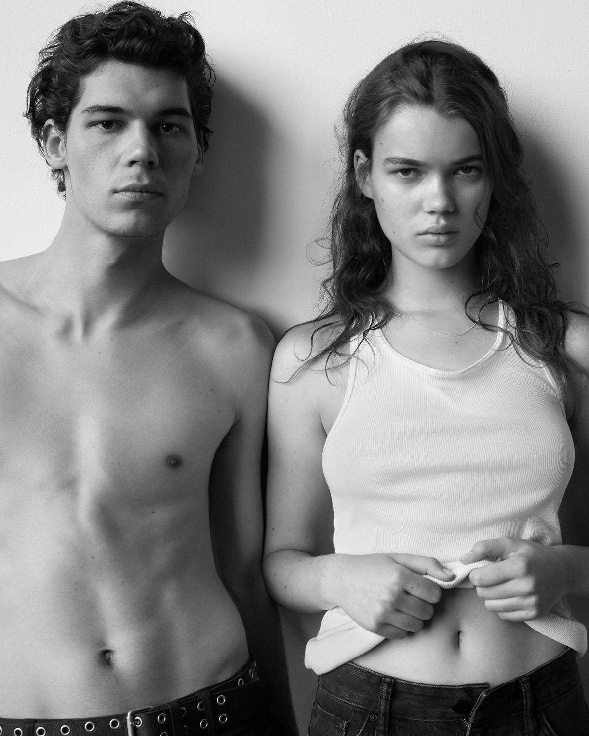 Black and white portrait of a man and a woman.
