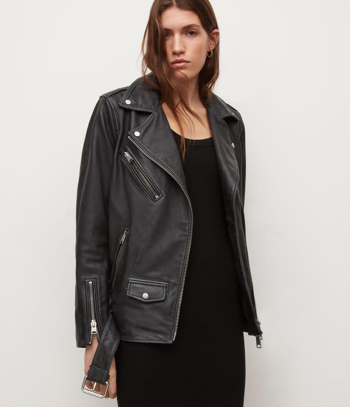 Women's Billie Leather Jacket - Front View