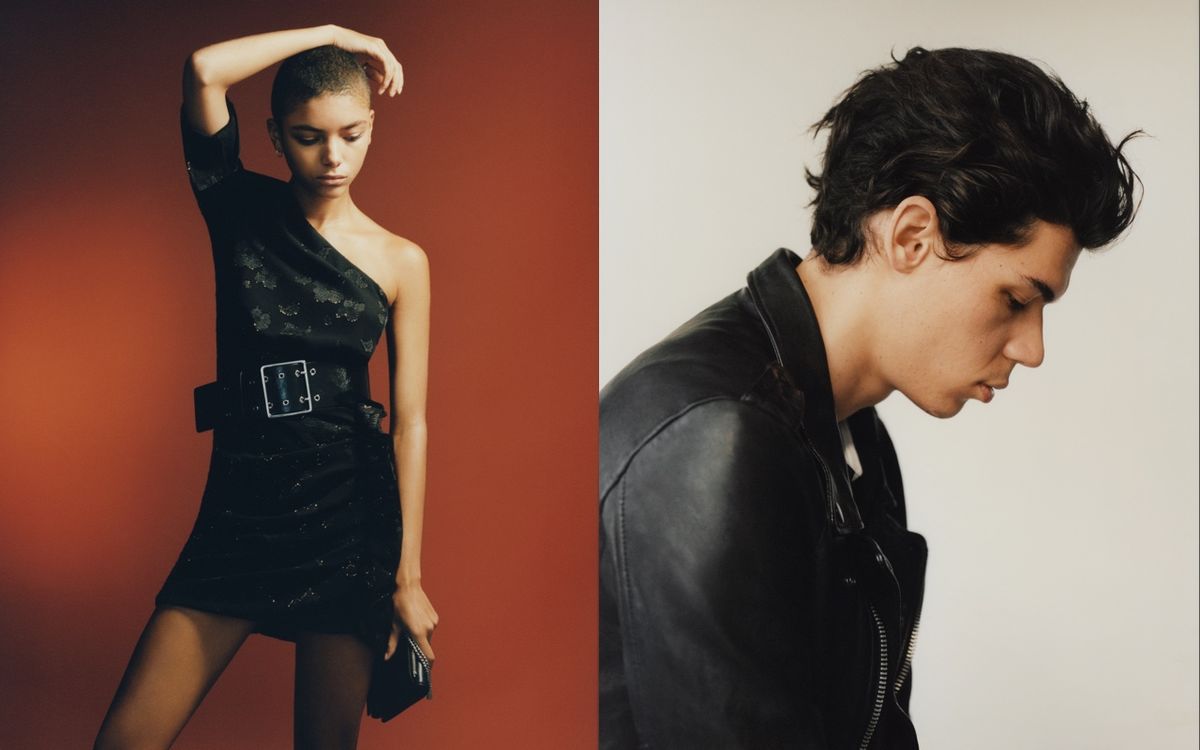 Two portraits of a woman and a man.