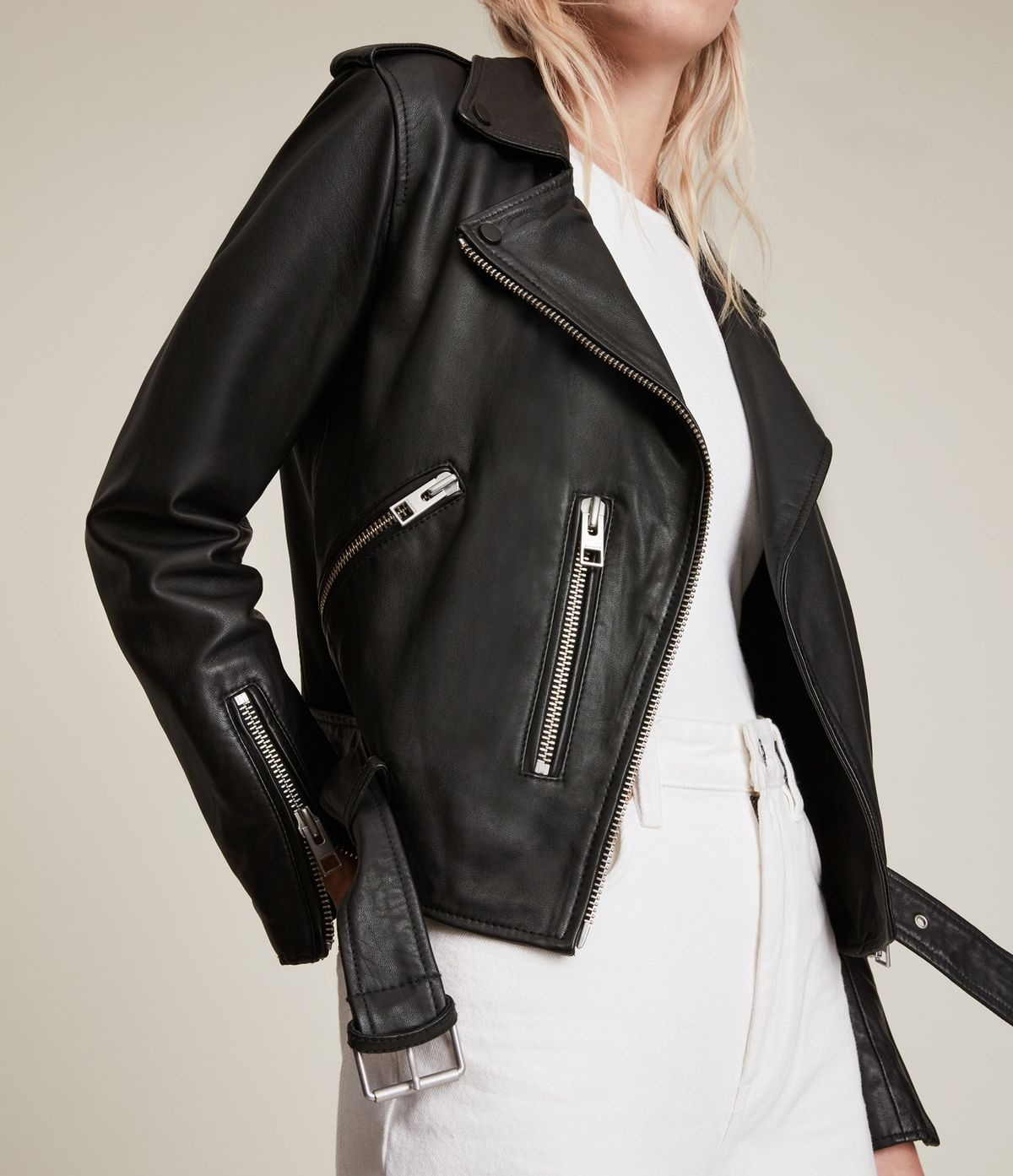 Women's Balfern Leather Jacket - Back View