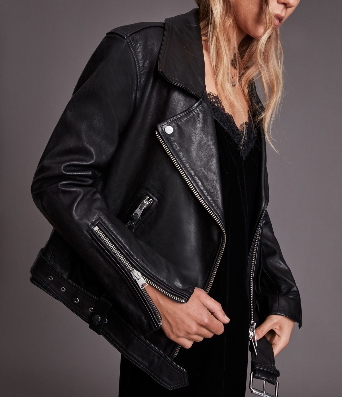 Women's Luna Leather Jacket - Front View