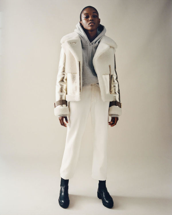 Shop the Farley Metallic Shearling.