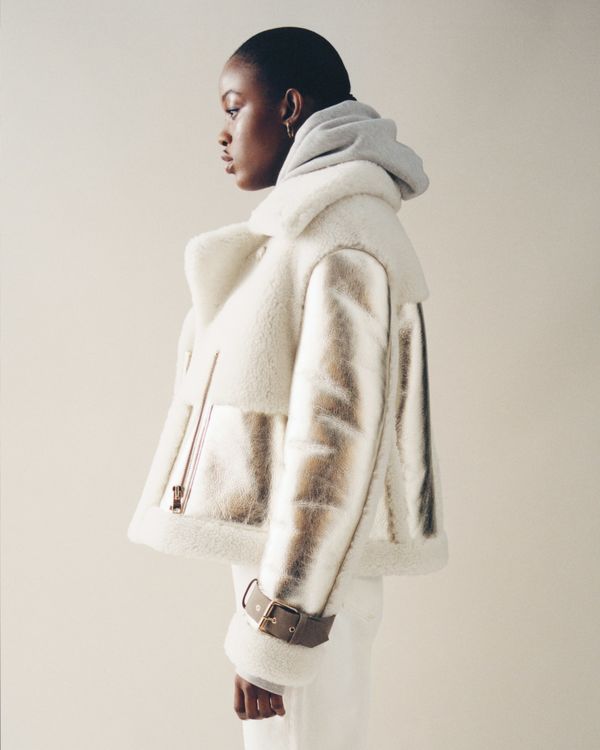 Shop the Farley Metallic Shearling.